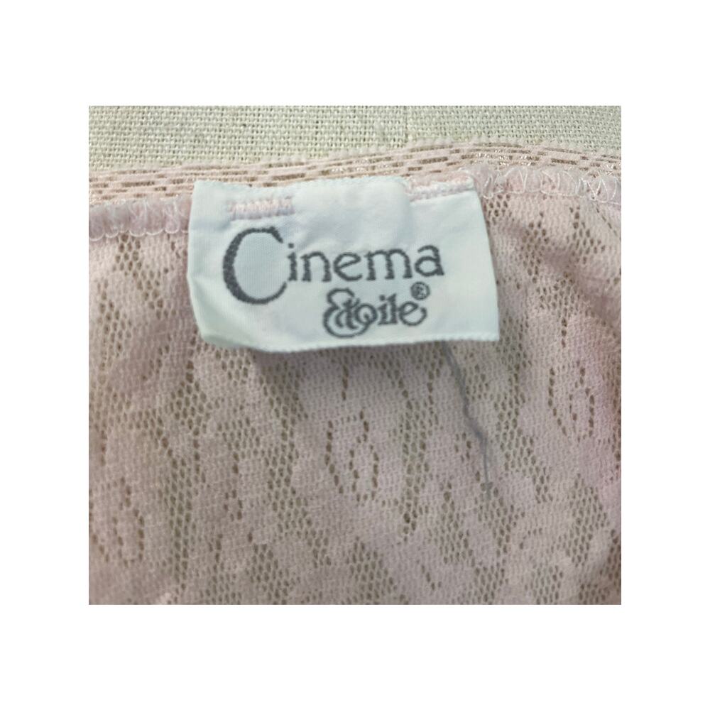 Vintage 1980s Pastel Pink Stretch Lace Nylon Baby Doll Nightgown Flutter Hem - Picture 3 of 14